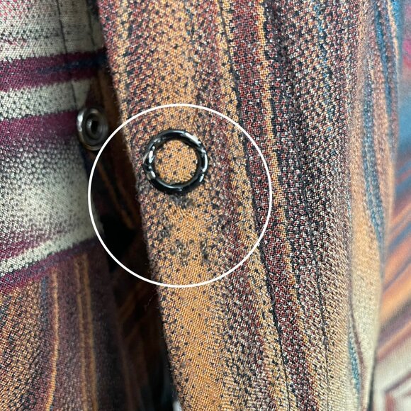 Vintage Blouse Graphic Pattern Handmade FLAWS Long Sleeve Fish Tail Secretary - Picture 8 of 13